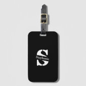 Étiquette À Bagage Monogramme et nom professionnel simple classique (Devant Vertical)