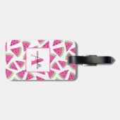 Étiquette À Bagage Monogramme Eté Watermelon Personnalisé (Dos horizontal)