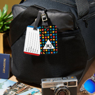 Étiquette À Bagage Monogramme étiquette bagage, coloré, accessoires d