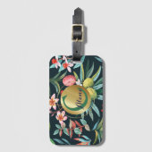 Étiquette À Bagage Monogramme exotique tropical du paradis floral (Devant Vertical)