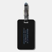 Étiquette À Bagage Monogramme fait sur commande 5 (bleu) (Dos Vertical)