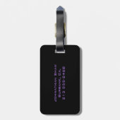 Étiquette À Bagage Monogramme fait sur commande 5 (pourpre) (Dos Vertical)