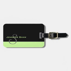 Étiquette À Bagage Monogramme fait sur commande 5 (vert en bon état)