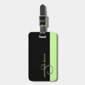 Étiquette À Bagage Monogramme fait sur commande 5 (vert en bon état) (Devant Vertical)