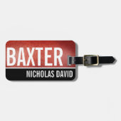 Étiquette À Bagage MONOGRAMME fait sur commande d'étiquette de bagage (Devant horizontal)