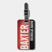 Étiquette À Bagage MONOGRAMME fait sur commande d'étiquette de bagage (Devant Vertical)