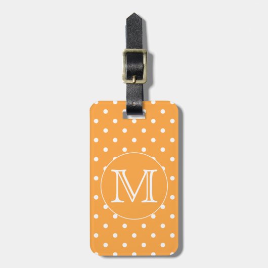 Étiquette À Bagage Monogramme fait sur commande. Point de polka (Devant Vertical)
