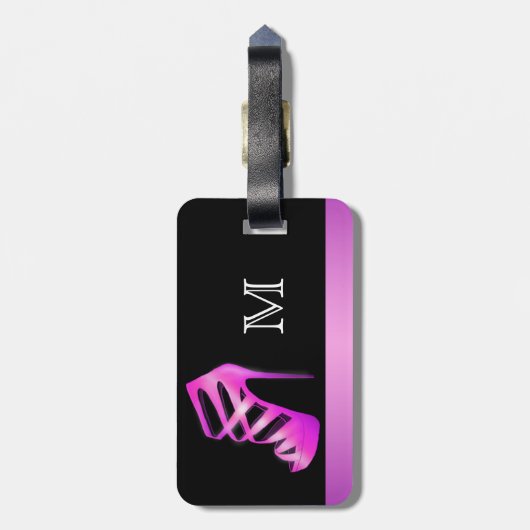 Étiquette À Bagage Monogramme fascinant chic de chaussure de talon (Dos Vertical)