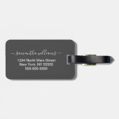 Étiquette À Bagage Monogramme fascinant de marbre blanc de parties (Dos horizontal)