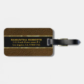 Étiquette À Bagage Monogramme Faux cuir look Vintage (Dos horizontal)