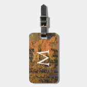 Étiquette À Bagage Monogramme Feuilles d'automne Arbres (Devant Vertical)