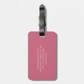 Étiquette À Bagage Monogramme Fleur de Pommier Rose (Dos Vertical)