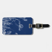 Étiquette À Bagage Monogramme fleur sauvage Doodles (Devant horizontal)