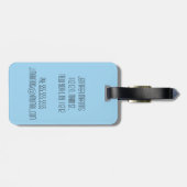 Étiquette À Bagage Monogramme floral bleu d'éléphants de motif (Dos horizontal)