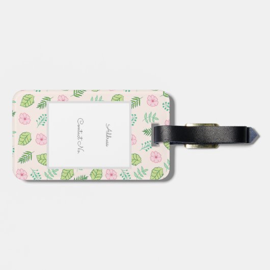 Étiquette À Bagage Monogramme floral chic moderne (Dos horizontal)