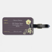 Étiquette À Bagage Monogramme floral déprimé double face (Dos horizontal)