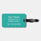 Étiquette À Bagage Monogramme floral tropical moderne (Dos horizontal)