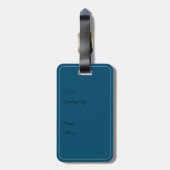 Étiquette À Bagage Monogramme G Fleur d'aquarelle cobalt Bagage Balis (Dos Vertical)