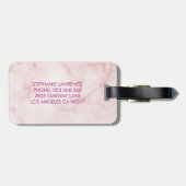 Étiquette À Bagage Monogramme géométrique de marbre brillant Succulen (Dos horizontal)