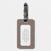 Étiquette À Bagage Monogramme géométrique de motif d'abrégé sur chic (Dos Vertical)