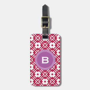 Étiquette À Bagage Monogramme géométrique de motif d'abrégé sur chic