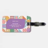 Étiquette À Bagage Monogramme géométrique mignon et moderne (Dos horizontal)