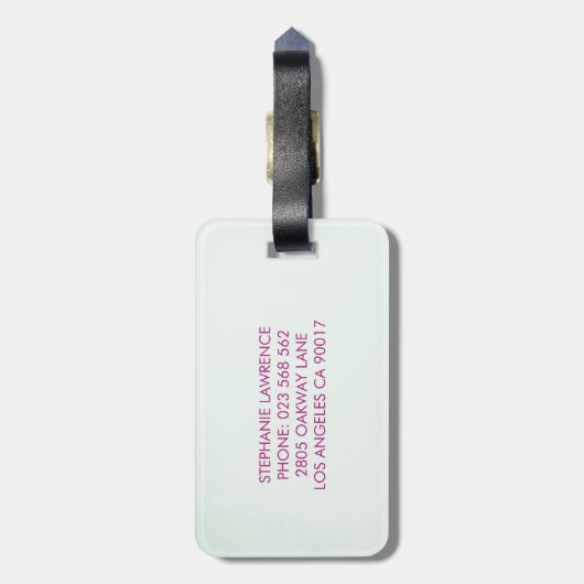 Étiquette À Bagage Monogramme géométrique Succulent Cactus (Dos Vertical)