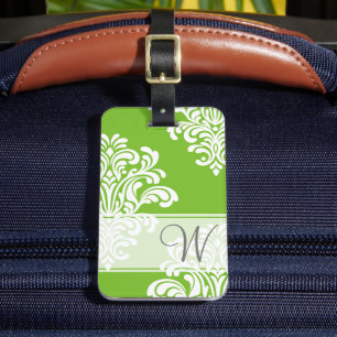 Étiquette À Bagage Monogramme Girl Damask