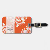 Étiquette À Bagage Monogramme Girl Damask (Devant horizontal)