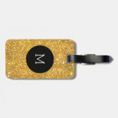 Étiquette À Bagage Monogramme Girly de motif de parties scintillantes (Dos horizontal)