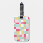 Étiquette À Bagage Monogramme Girly de tableau de mod de pastel (Dos Vertical)