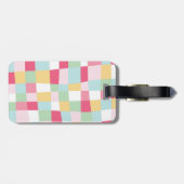 Étiquette À Bagage Monogramme Girly de tableau de mod de pastel (Dos horizontal)