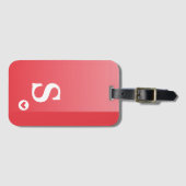 Étiquette À Bagage Monogramme Girly Red Heart Simple Moderne Chic (Devant Horizontal)