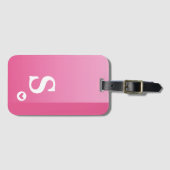 Étiquette À Bagage Monogramme Girly Rose Heart Simple Moderne Chic (Devant Horizontal)