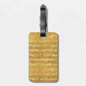 Étiquette À Bagage Monogramme Gold Glitzy Stripes (Dos Vertical)
