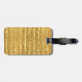 Étiquette À Bagage Monogramme Gold Glitzy Stripes (Dos horizontal)
