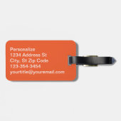 Étiquette À Bagage Monogramme gras avec bandes orange (Dos horizontal)