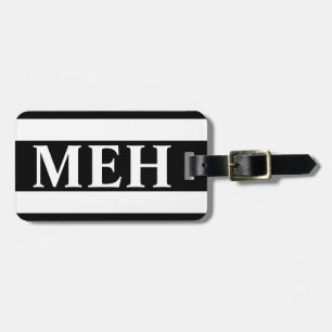 Étiquette À Bagage Monogramme Gras noir et blanc