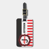 Étiquette À Bagage Monogramme - Grèves rouges (Devant Vertical)