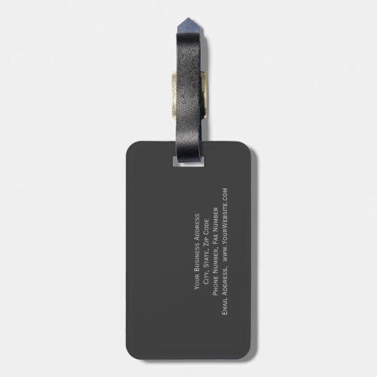 Étiquette À Bagage Monogramme Gris Beige Ajouter Votre Nom (Dos Vertical)