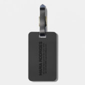 Étiquette À Bagage Monogramme gris foncé Faux cuir look (Dos Vertical)