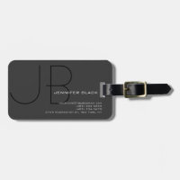 Monogramme gris noir moderne minimaliste