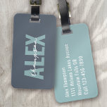 Étiquette À Bagage Monogramme gris personnalisé<br><div class="desc">Offrez-vous vos bagages grâce à ce design personnalisé qui conviendra parfaitement aux voyageurs</div>