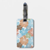 Étiquette À Bagage Monogramme Hawaiian Tropical Hibiscus Flowers (Dos Vertical)