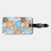 Étiquette À Bagage Monogramme Hawaiian Tropical Hibiscus Flowers (Dos horizontal)