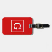 Étiquette À Bagage Monogramme Initial Cadre Rouge Blanc (Devant horizontal)