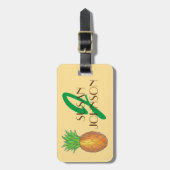 Étiquette À Bagage Monogramme initial de fruits d'ananas de l'île tro (Devant Vertical)