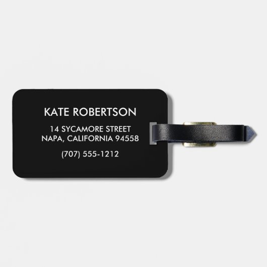 Étiquette À Bagage Monogramme initial du diamant graphique (Dos horizontal)