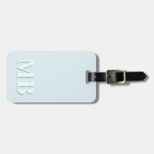 Étiquette À Bagage Monogramme initial minimum bleu et Turquoise moder (Devant horizontal)