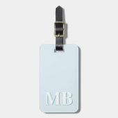 Étiquette À Bagage Monogramme initial minimum bleu et Turquoise moder (Devant Vertical)